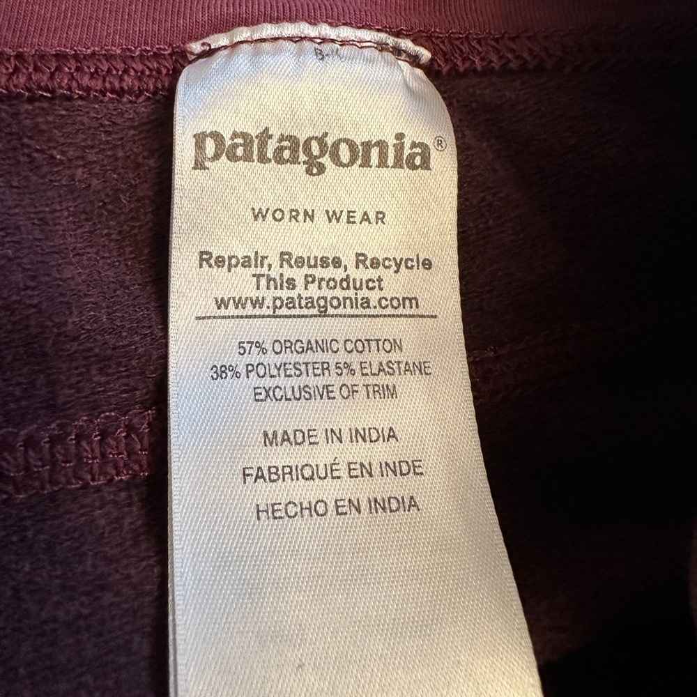 Patagonia‎ Size M Women’s Ahnya Jogger Pants Knit Organic Cotton Maroon #21971 - Picture 4 of 9